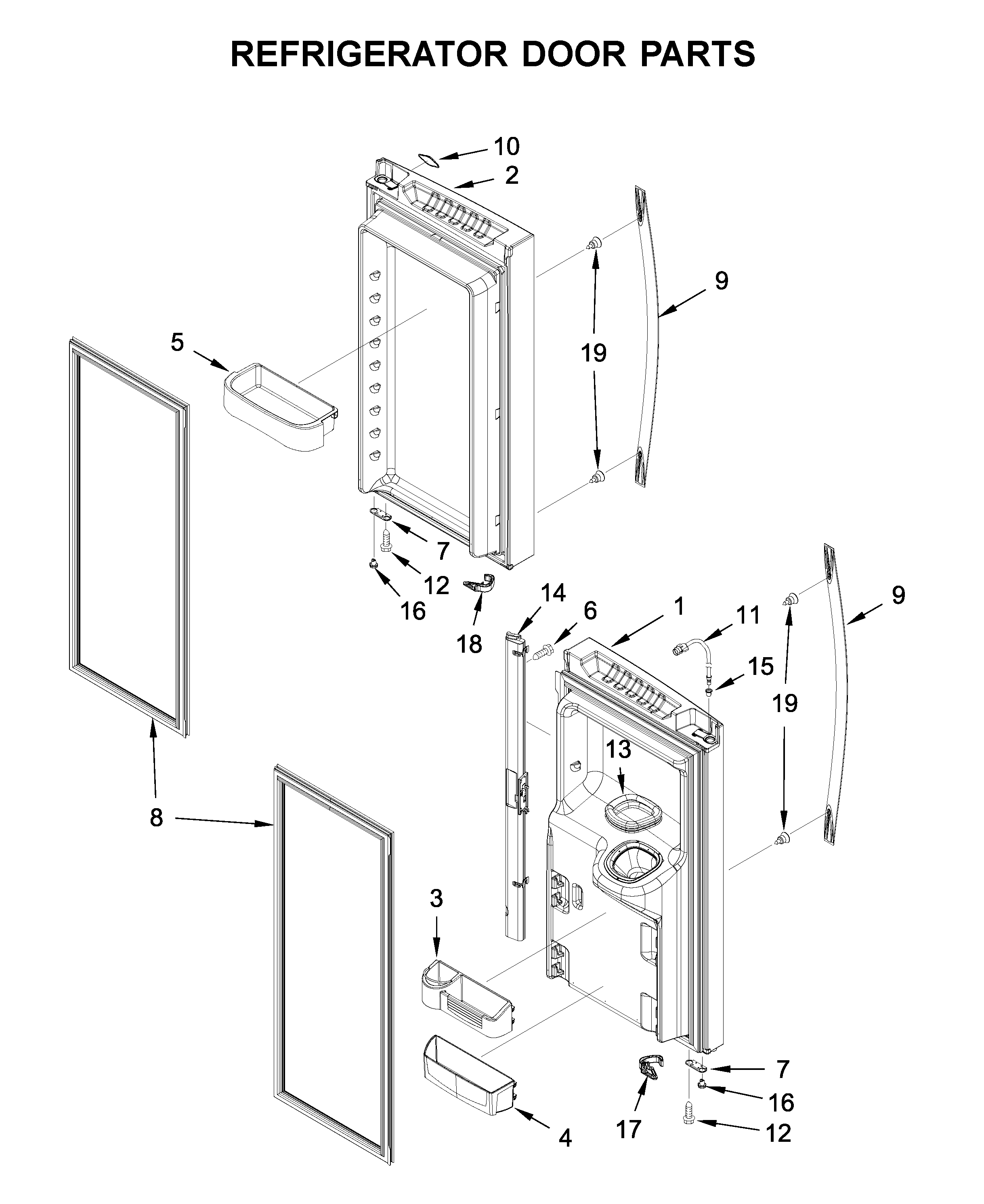 Refrigerator door parts