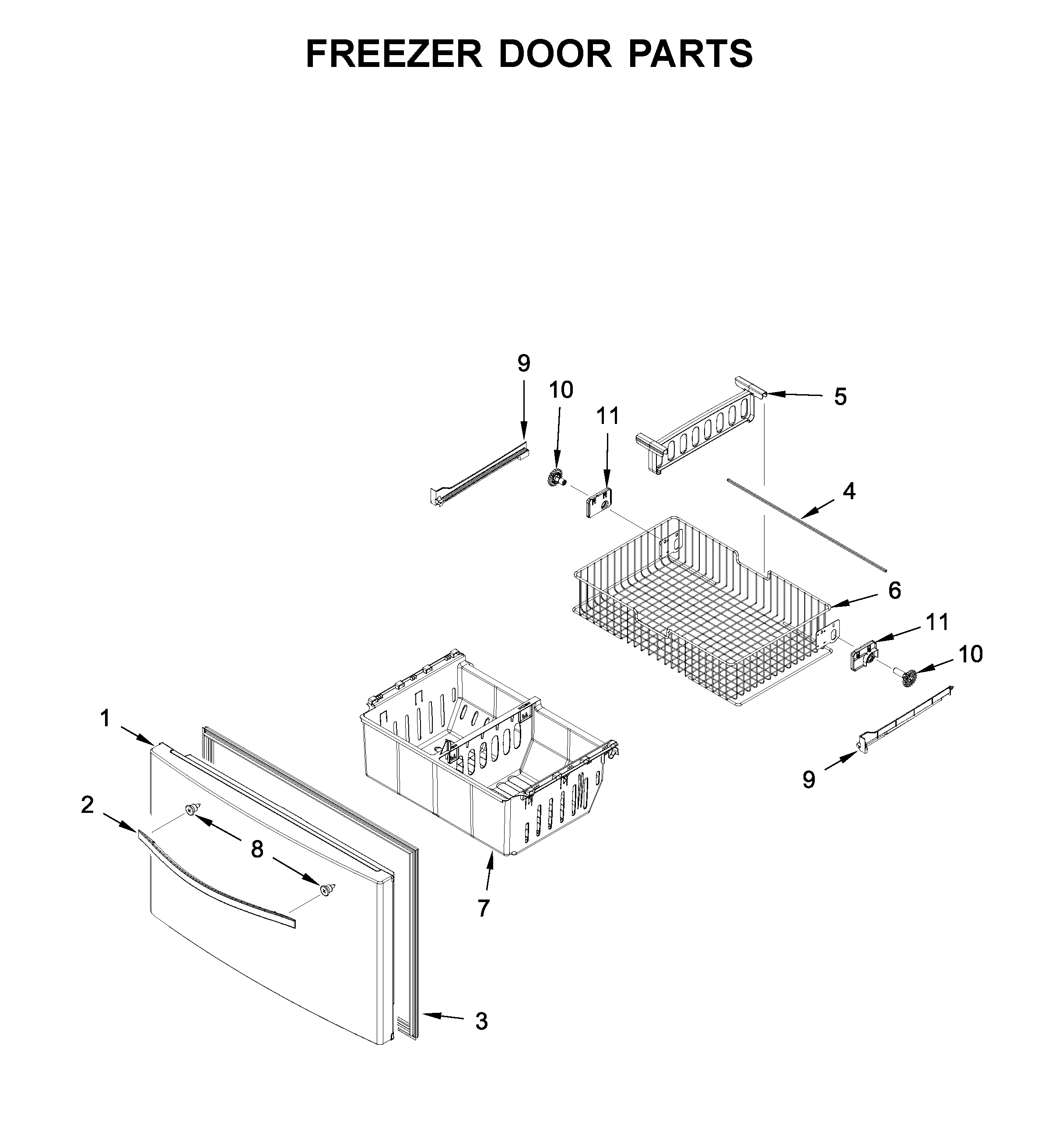 Freezer door parts
