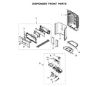 Whirlpool WRF555SDHW00 dispenser front parts diagram