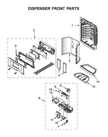 Dispenser front parts