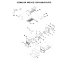 Whirlpool WRF555SDHB00 icemaker and ice container parts diagram