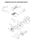 Icemaker and ice container parts