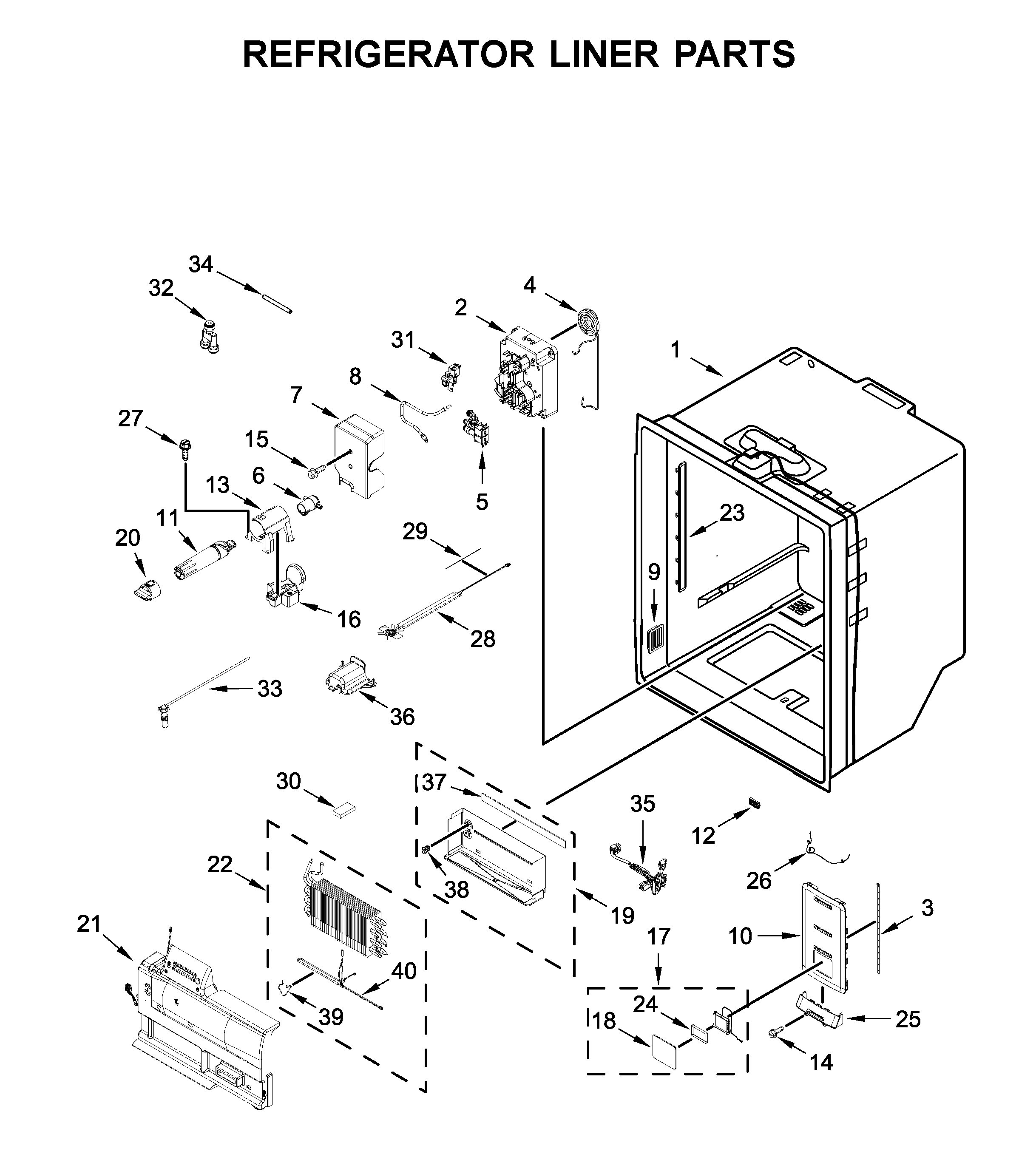 Refrigerator liner parts