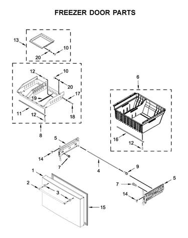 Freezer door parts