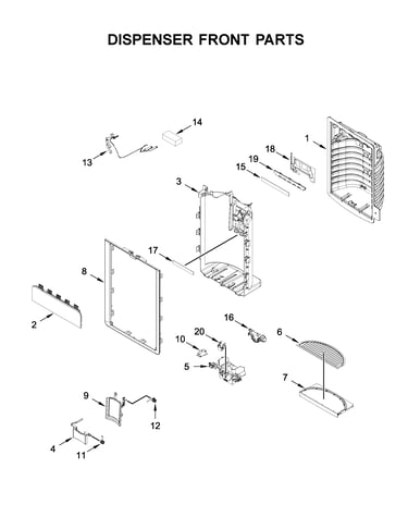 Dispenser front parts