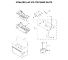 KitchenAid KRFC804GBS00 icemaker and ice container parts diagram