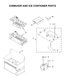 Icemaker and ice container parts