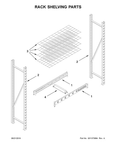 Rack shelving parts