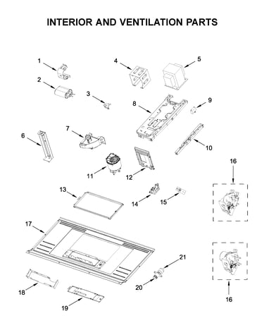 Interior and ventilation parts