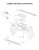 Cabinet and installation parts