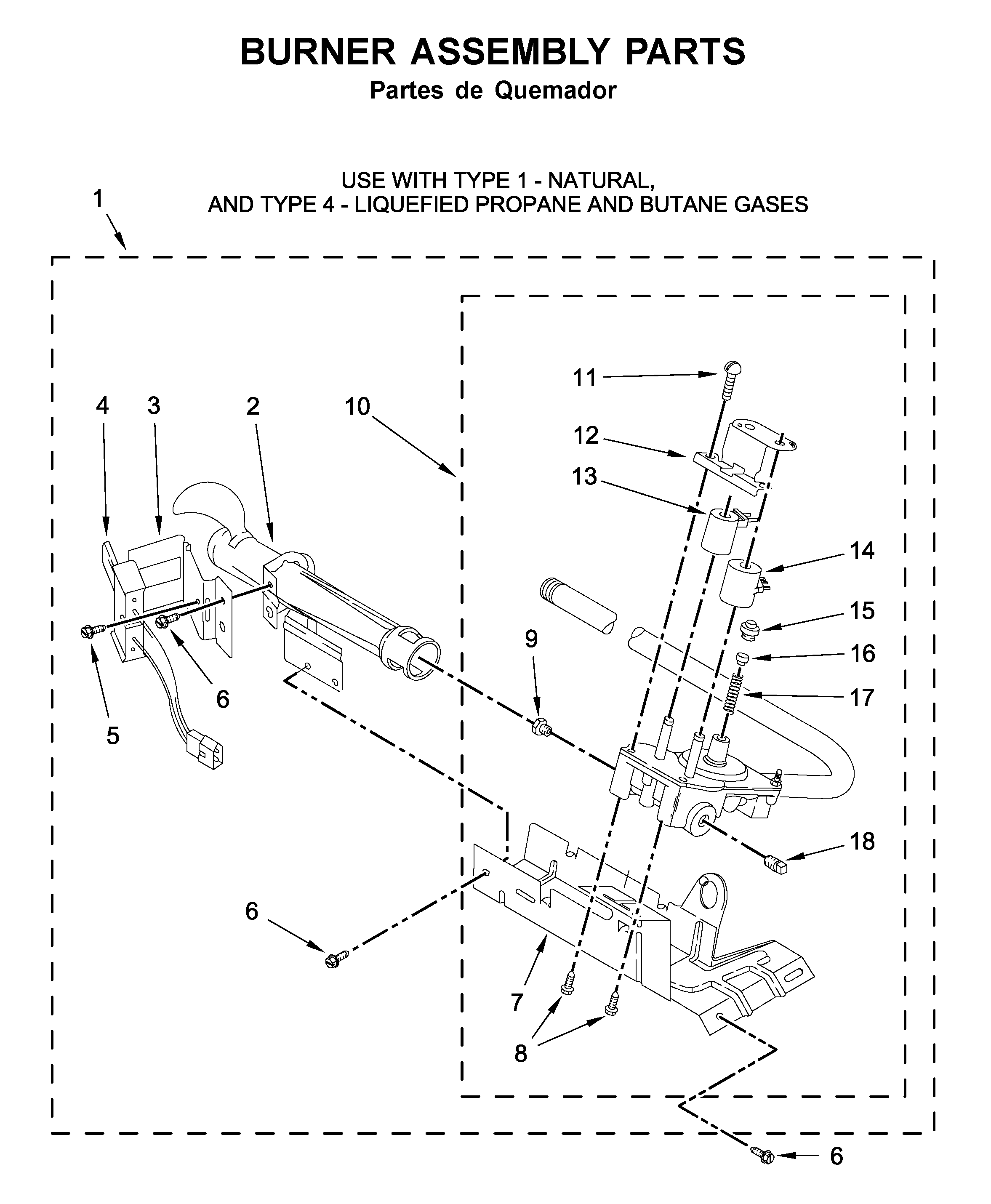 Burner assembly parts