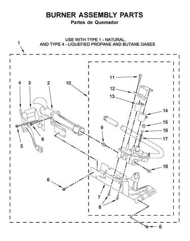 Burner assembly parts