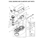 KitchenAid KP26M1XQ2MY5 case, gearing and planetary unit parts diagram