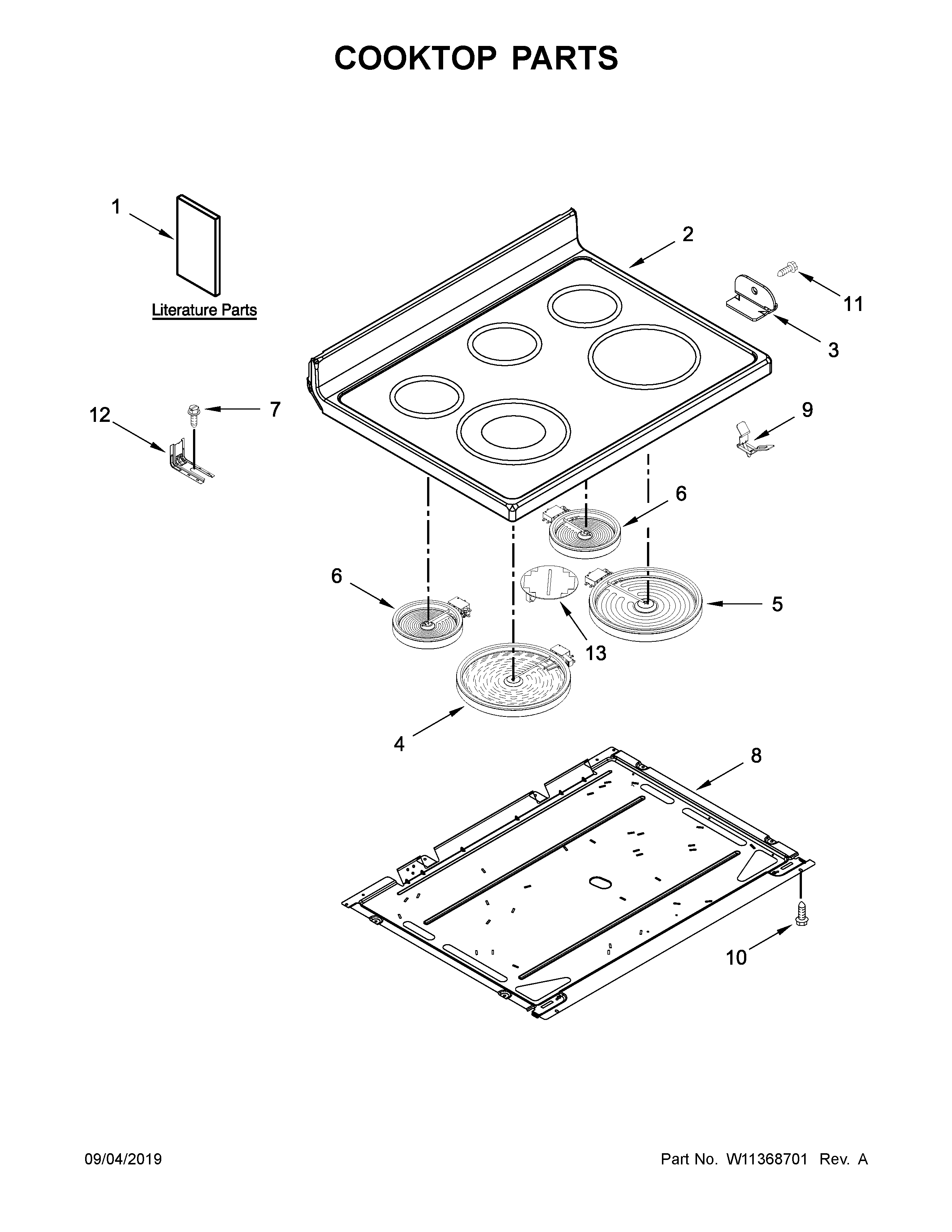 Cooktop parts