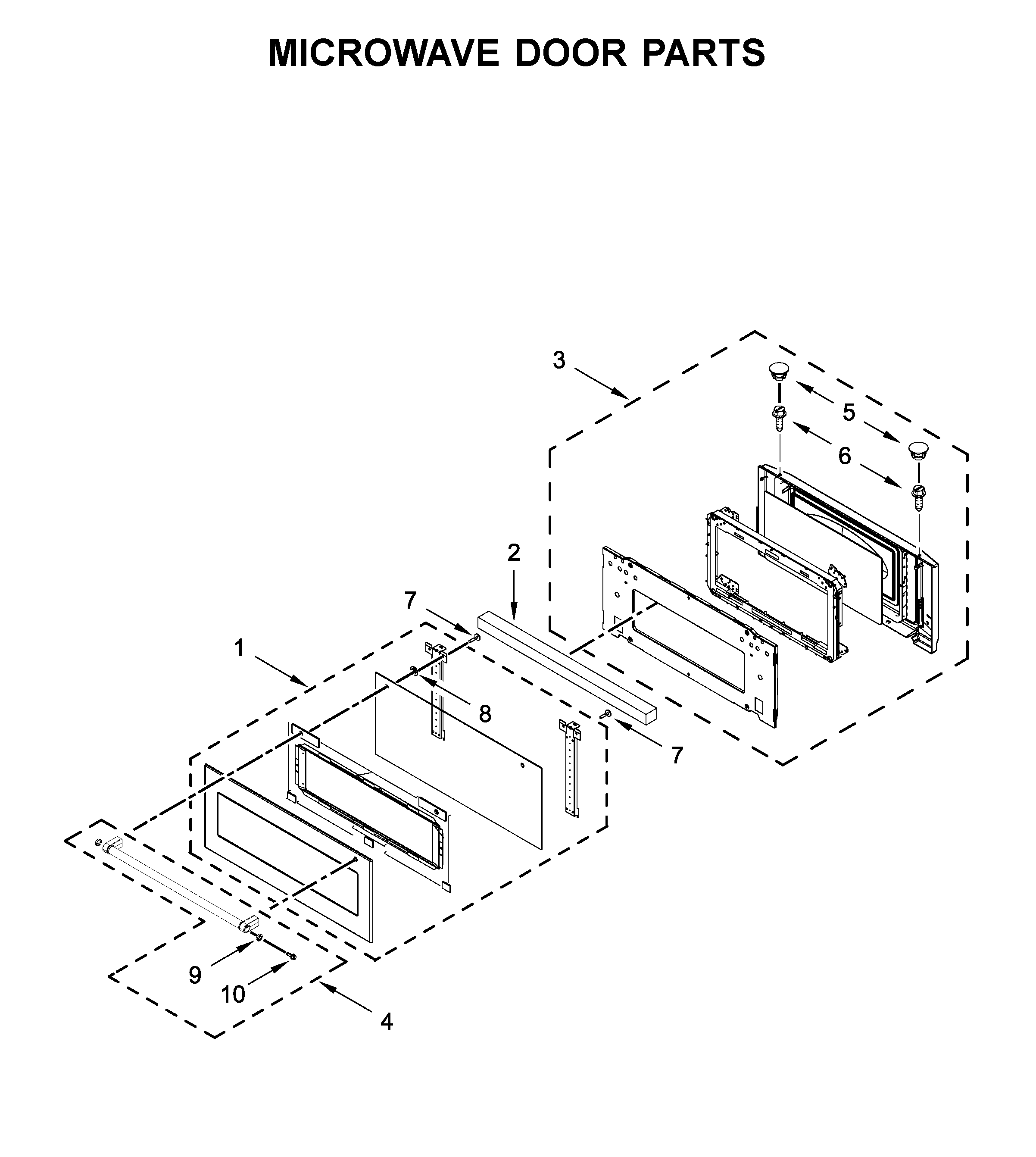 Microwave door parts
