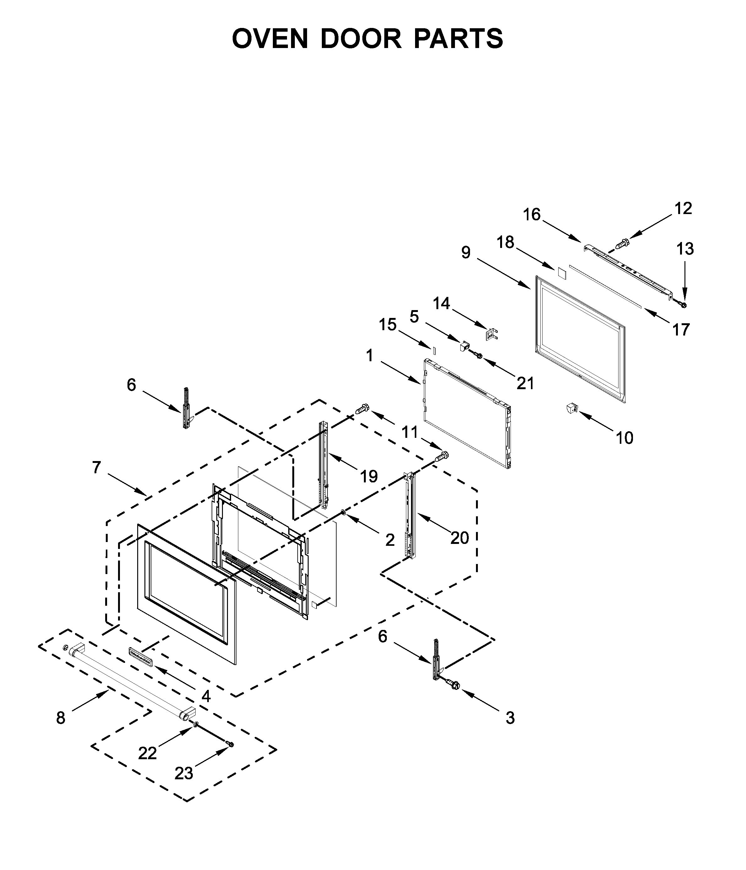 Oven door parts