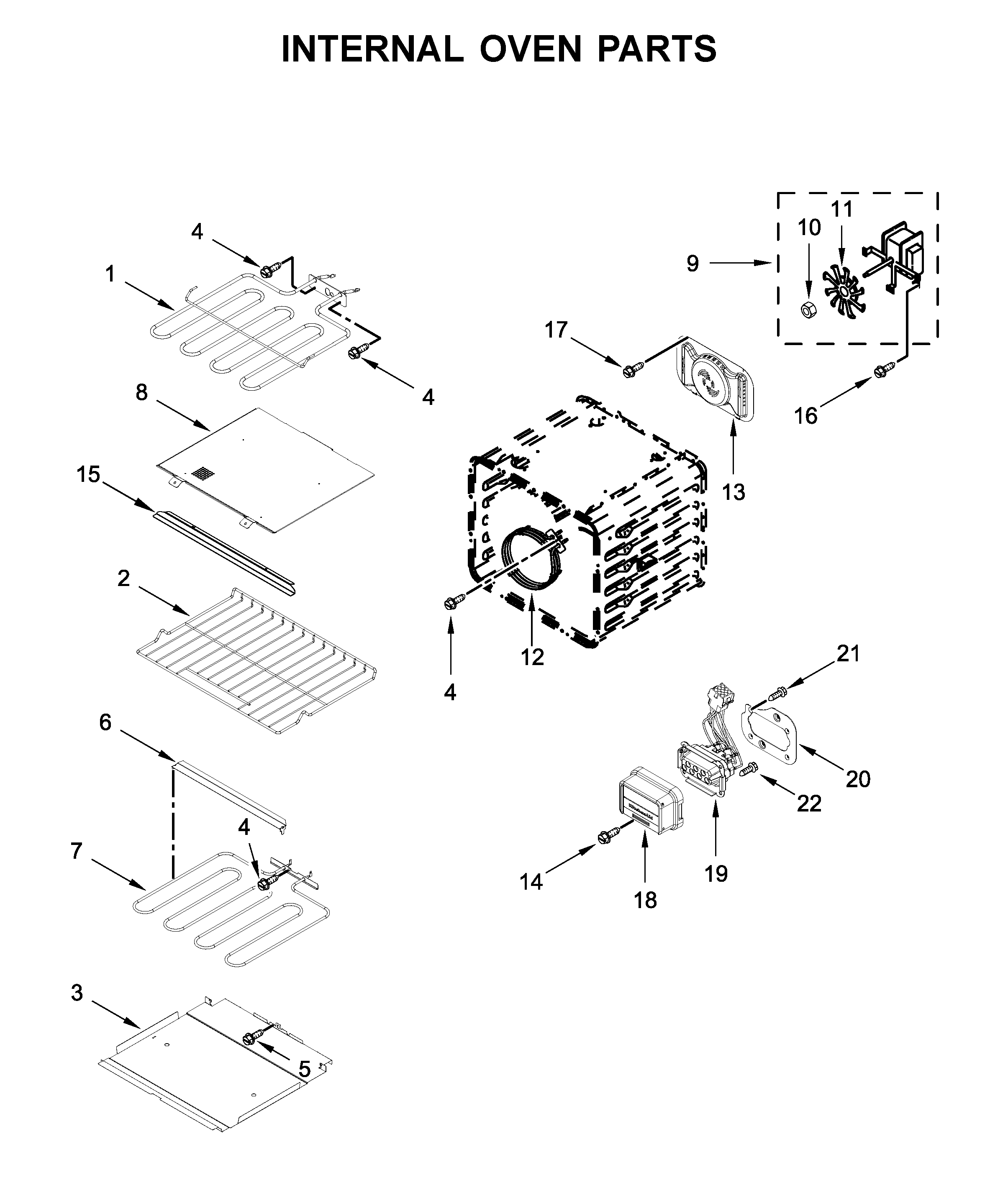 Internal oven parts