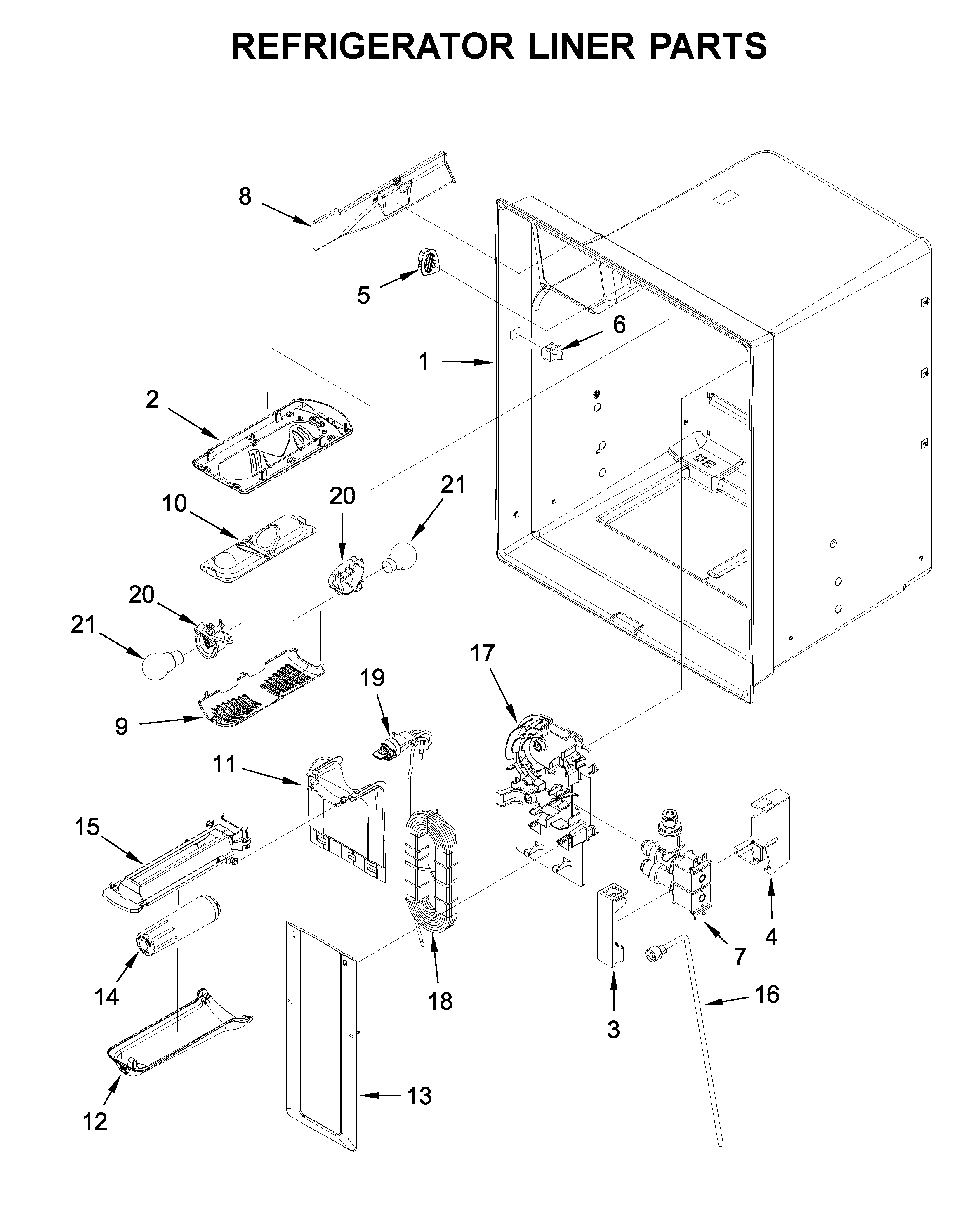 Refrigerator liner parts