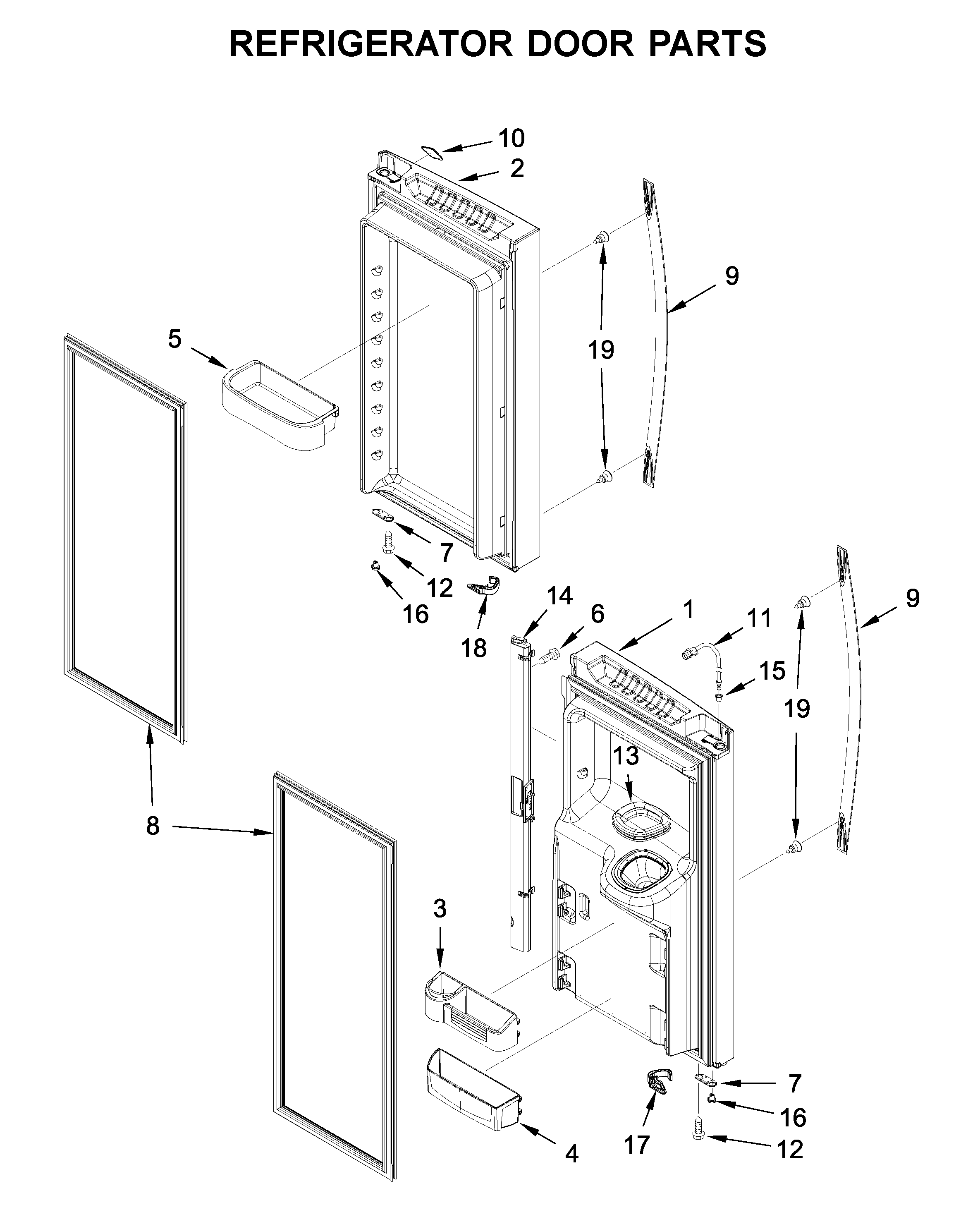 Refrigerator door parts