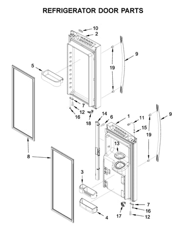 Refrigerator door parts