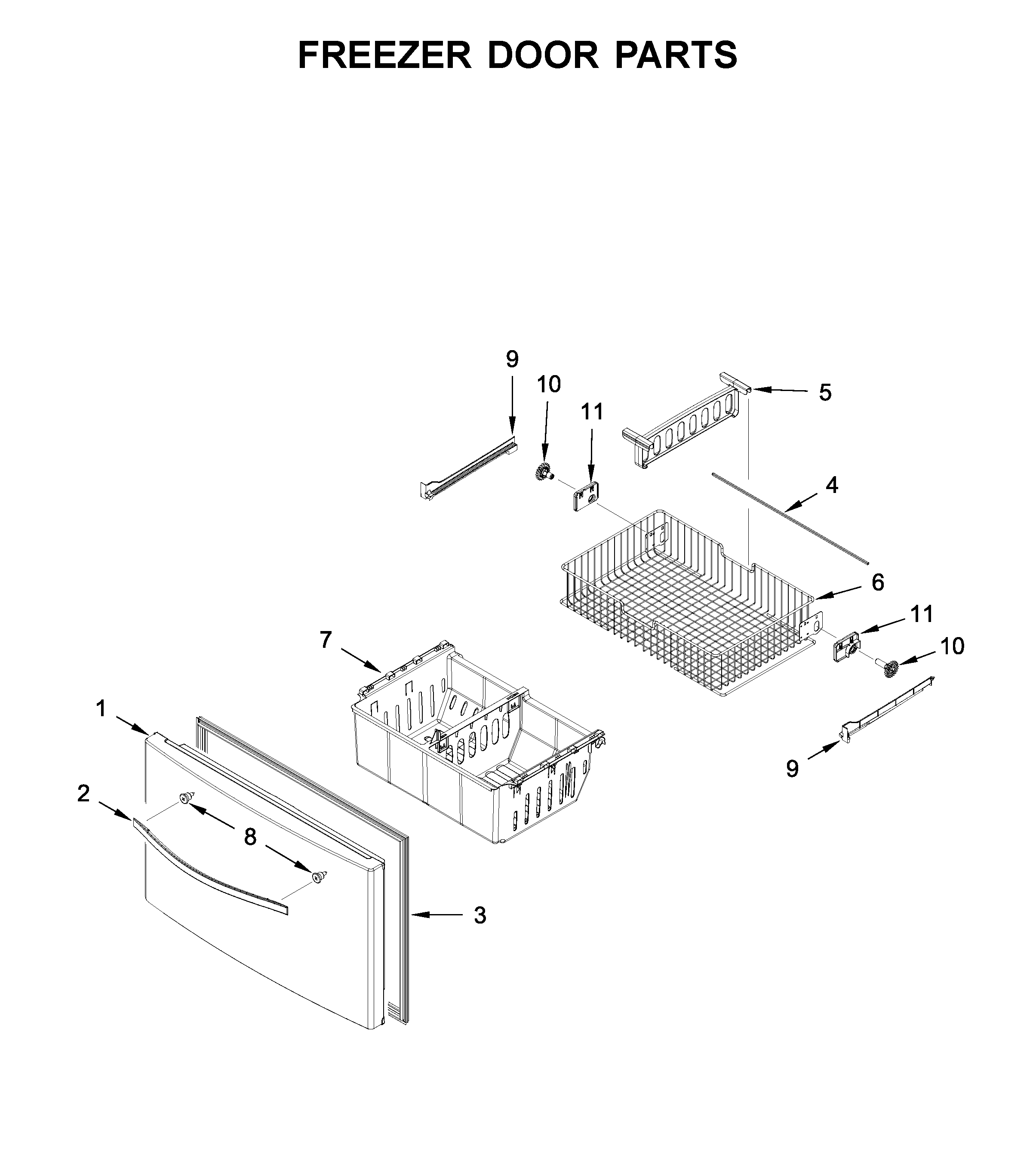 Freezer door parts