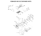 Whirlpool WRF555SDHV00 icemaker and ice container parts diagram