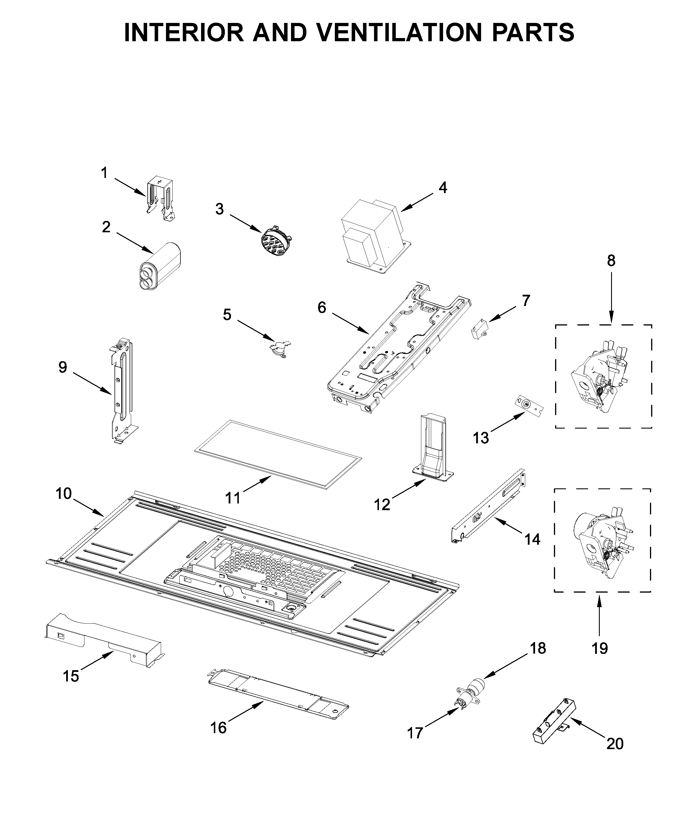 Interior and ventilation parts