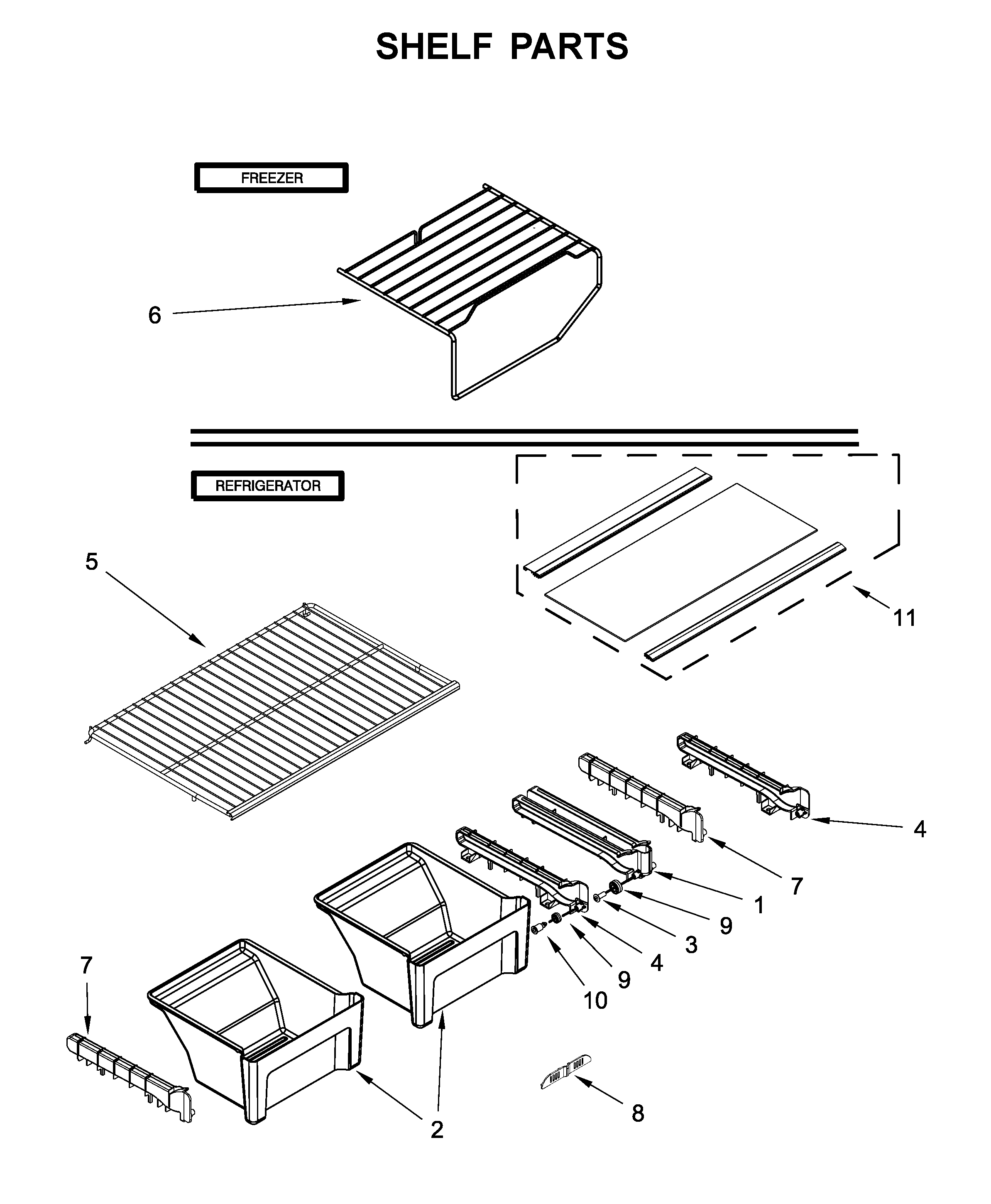 Shelf parts