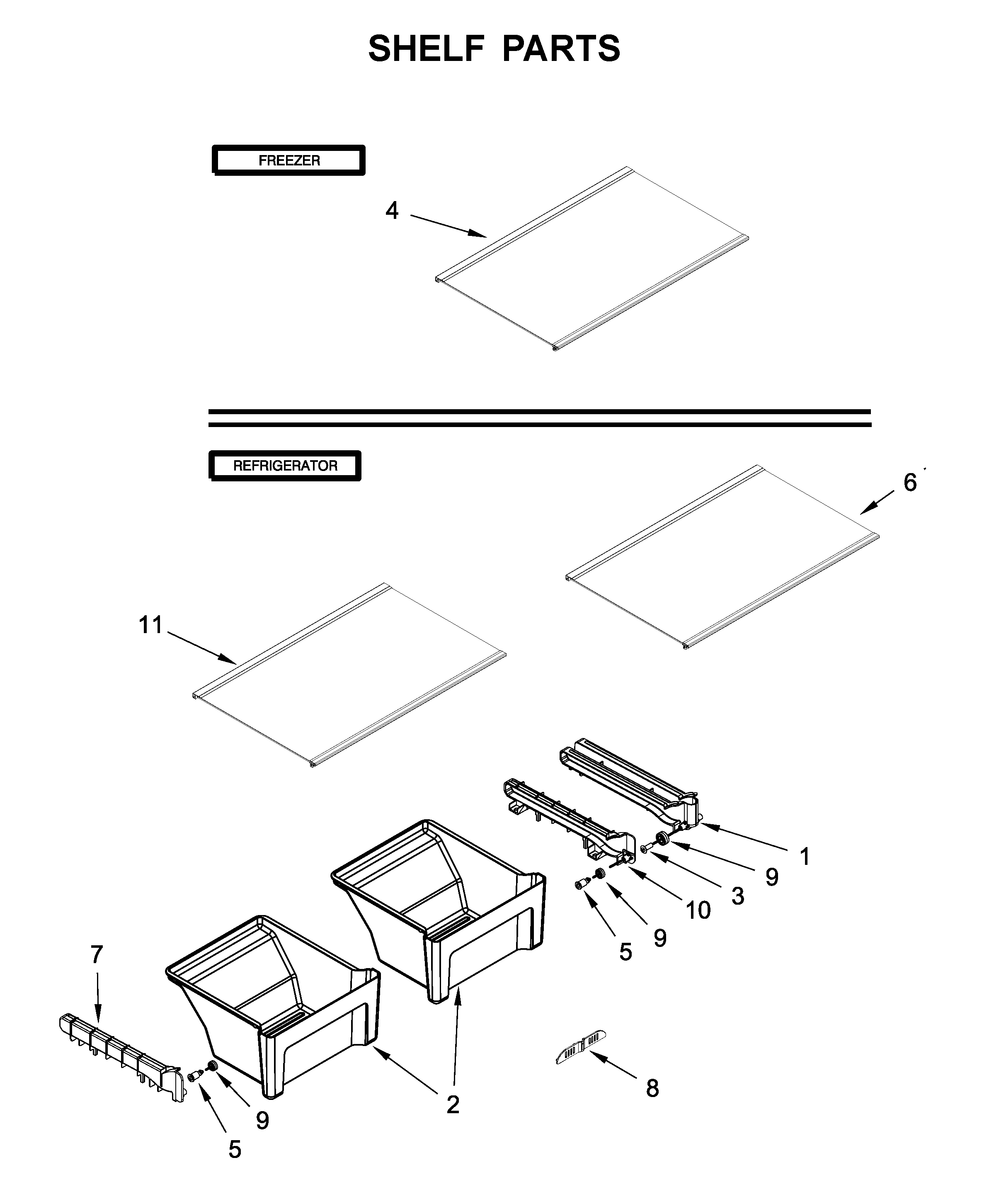 Shelf parts