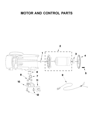 Motor and control parts