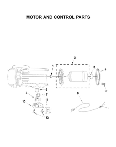Motor and control parts