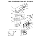 KitchenAid 5KSM125IOB4 case, gearing and planetary unit parts diagram