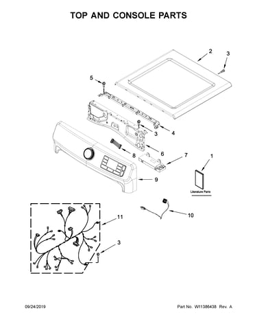 Top and console parts