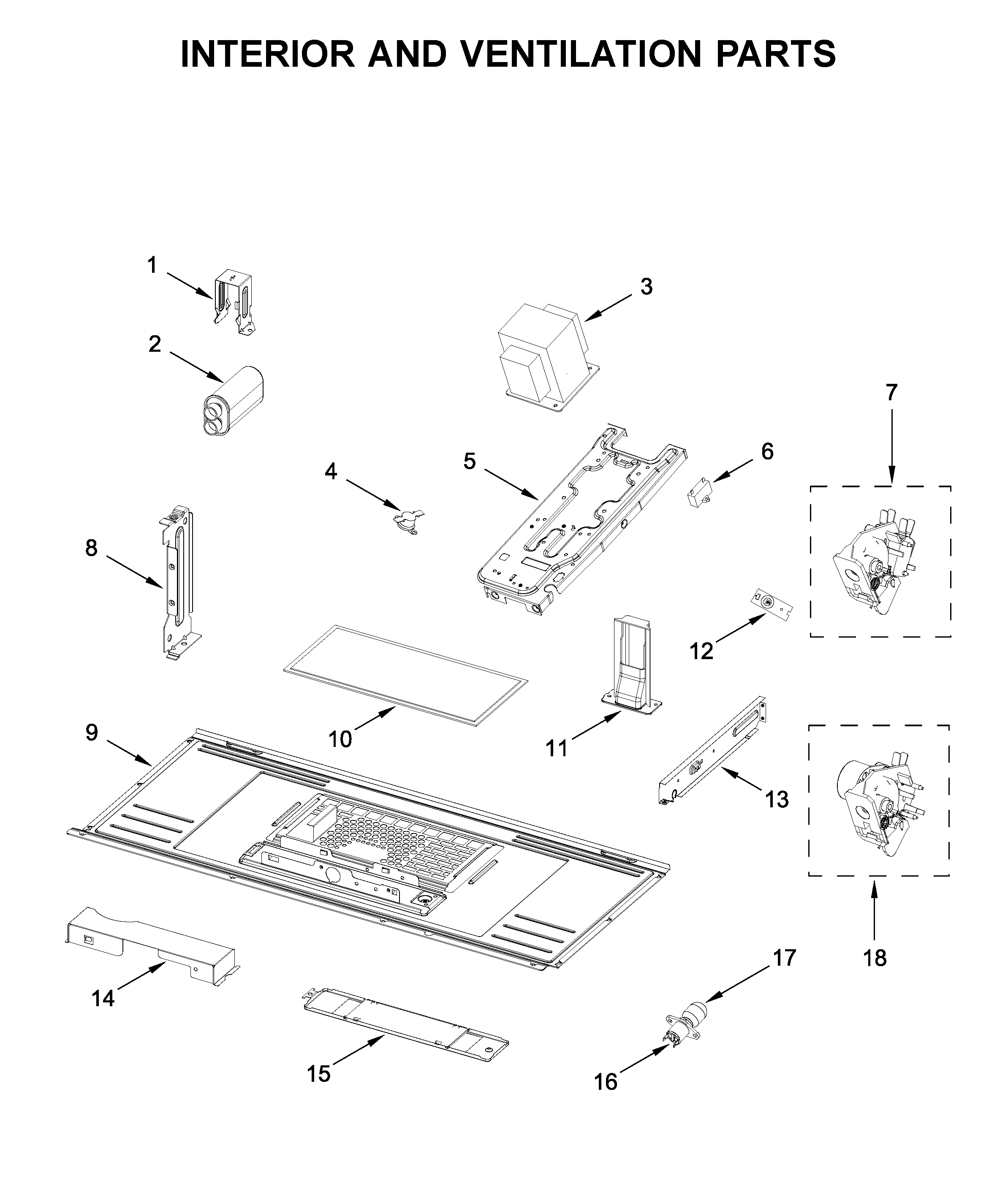 Interior and ventilation parts