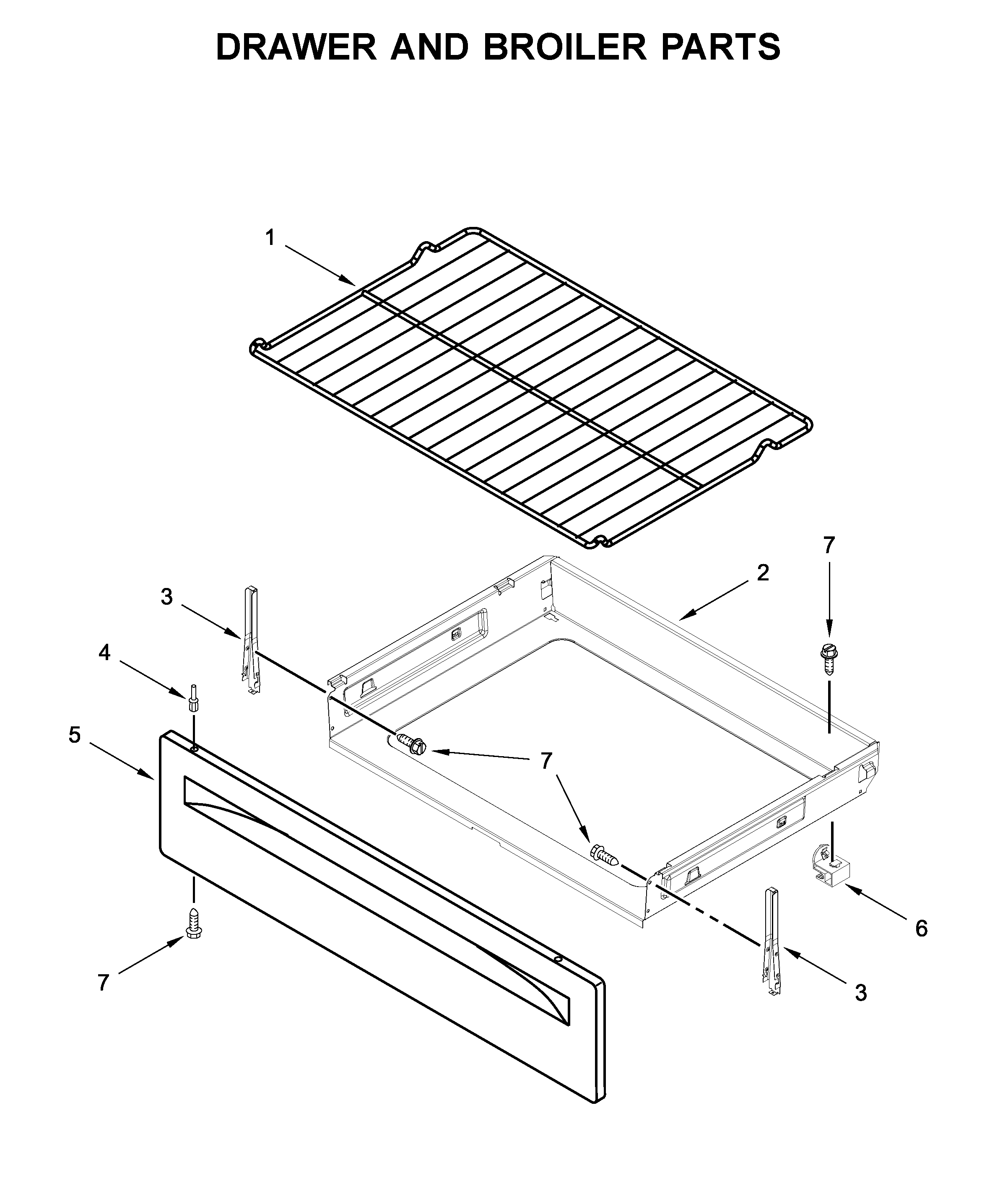 DRAWER AND BROILER PARTS