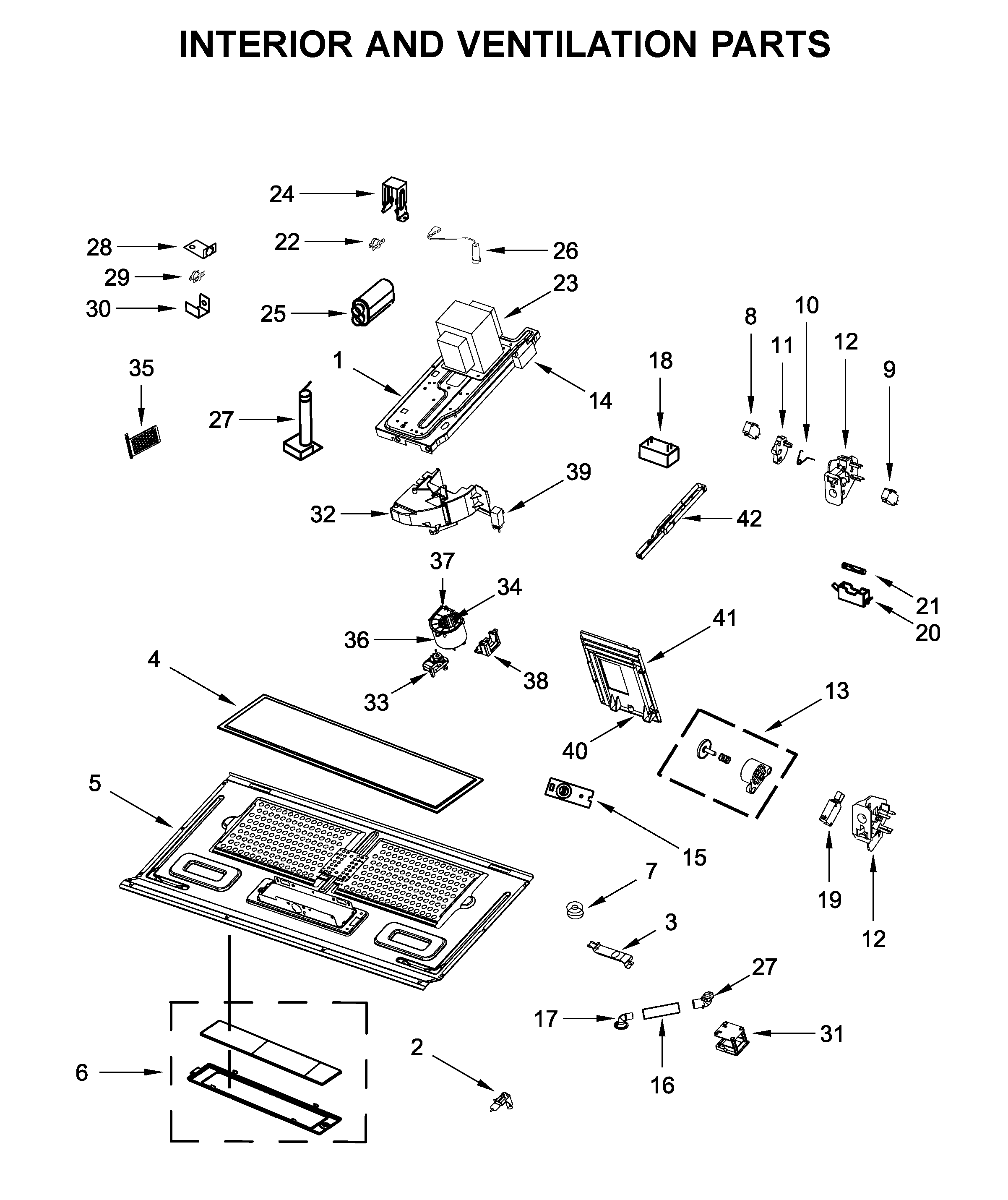 Interior and ventilation parts