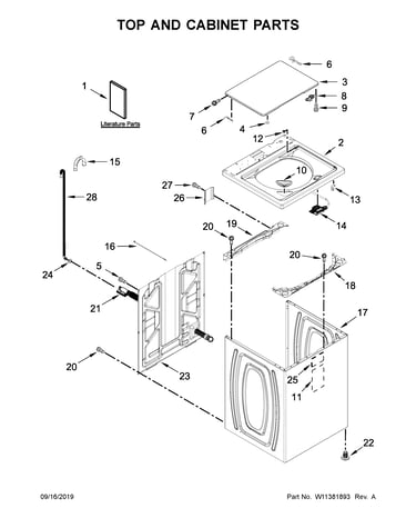 Top and cabinet parts