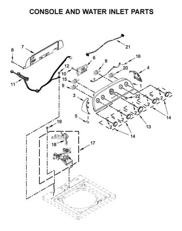 Console and water inlet parts