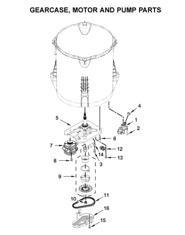 Gearcase, motor and pump parts