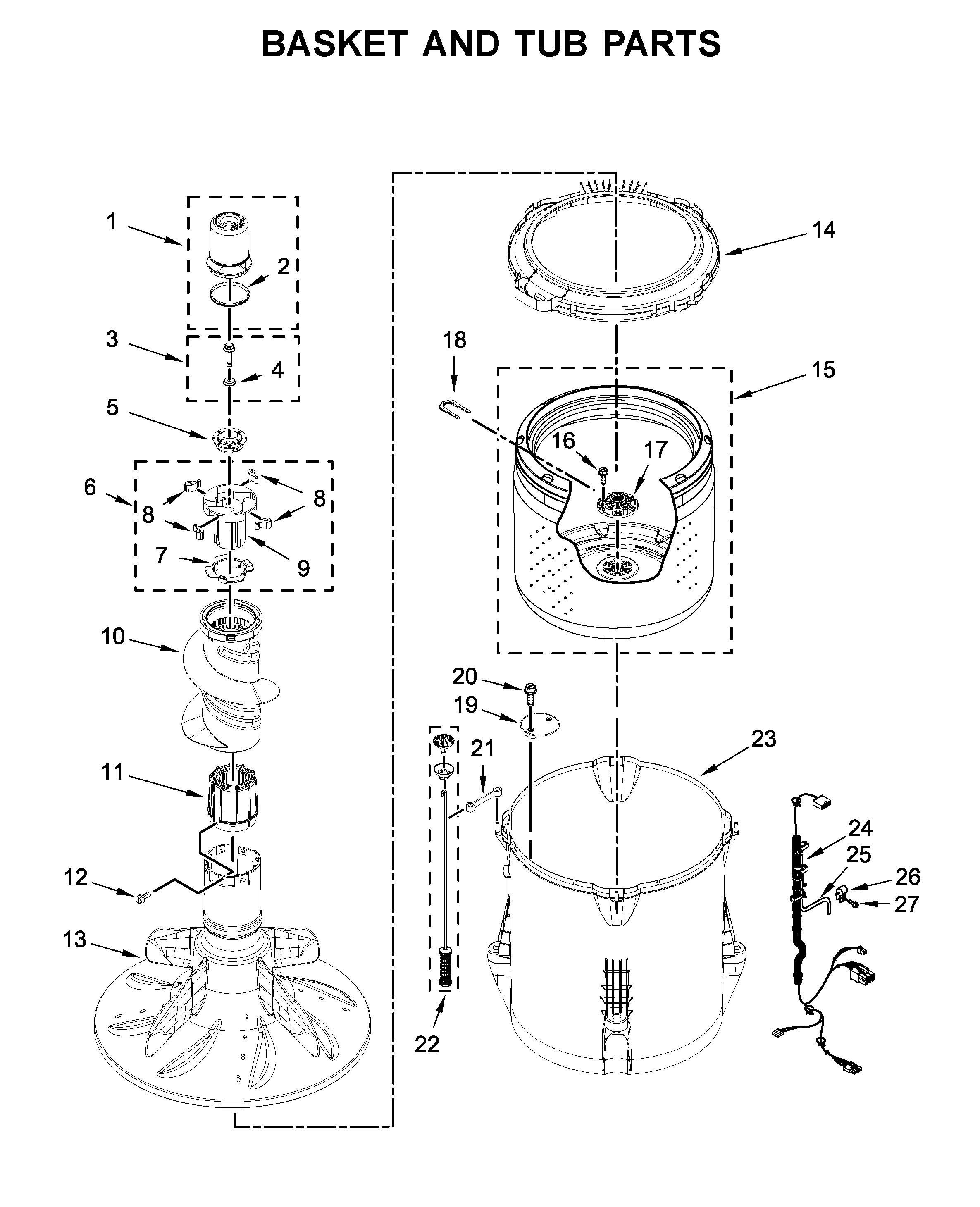Basket and tub parts