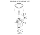 Maytag MVWP575GW0 gearcase, motor and pump parts diagram