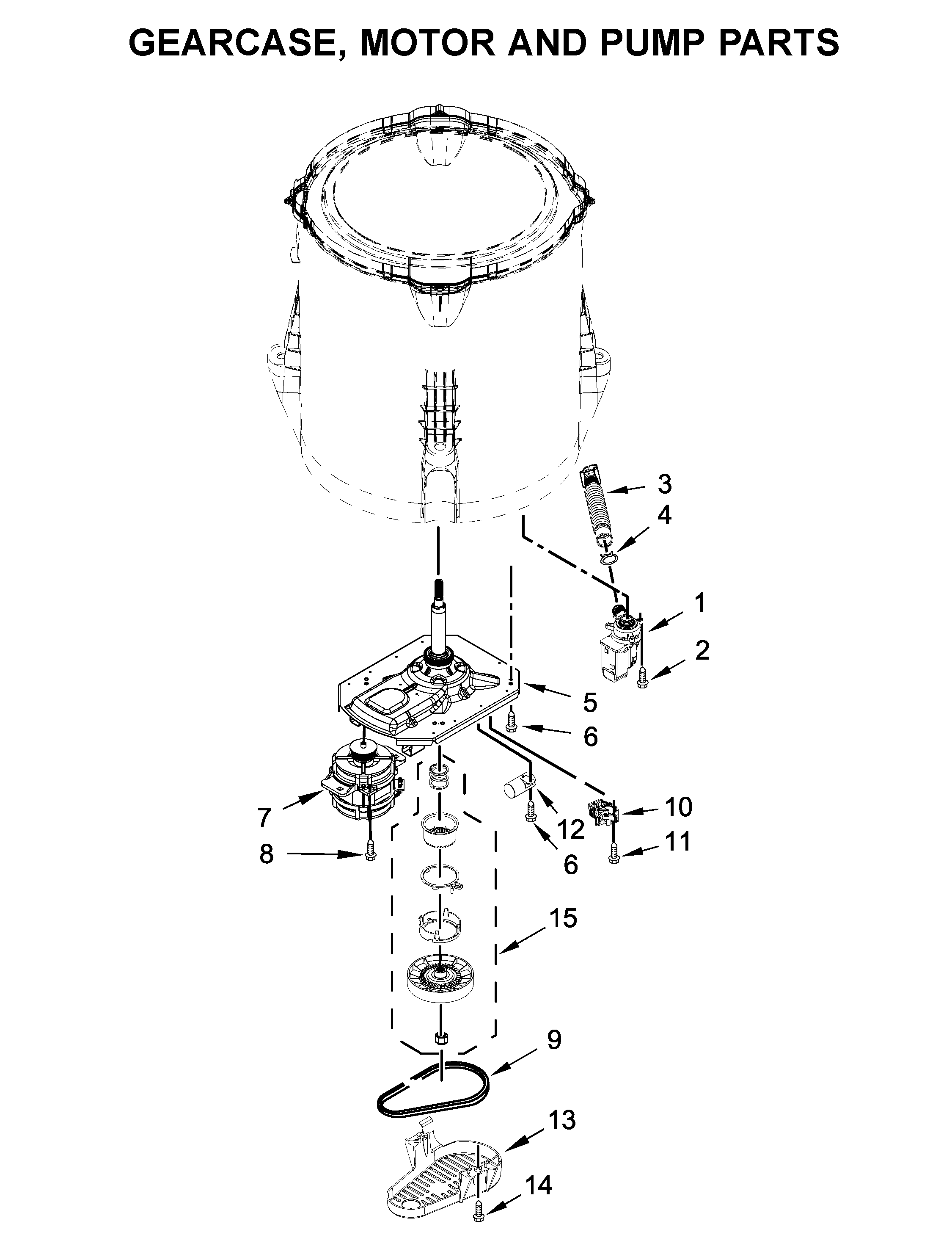 Gearcase, motor and pump parts