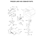Maytag MFF2558FEZ03 freezer liner and icemaker parts diagram