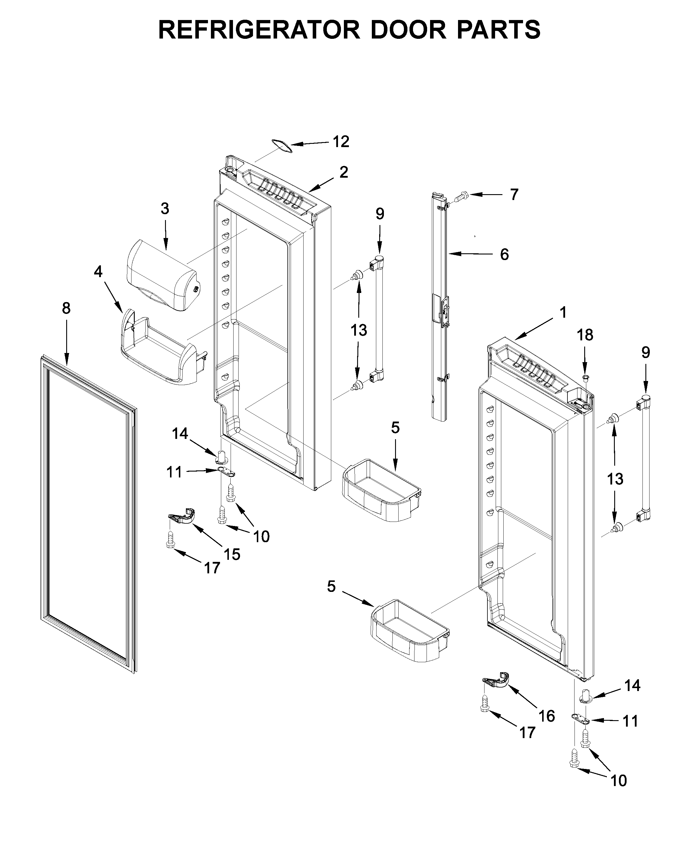 Refrigerator door parts
