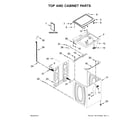 Maytag MVWX655DW2 top and cabinet parts diagram