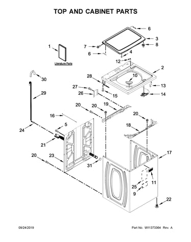 Top and cabinet parts