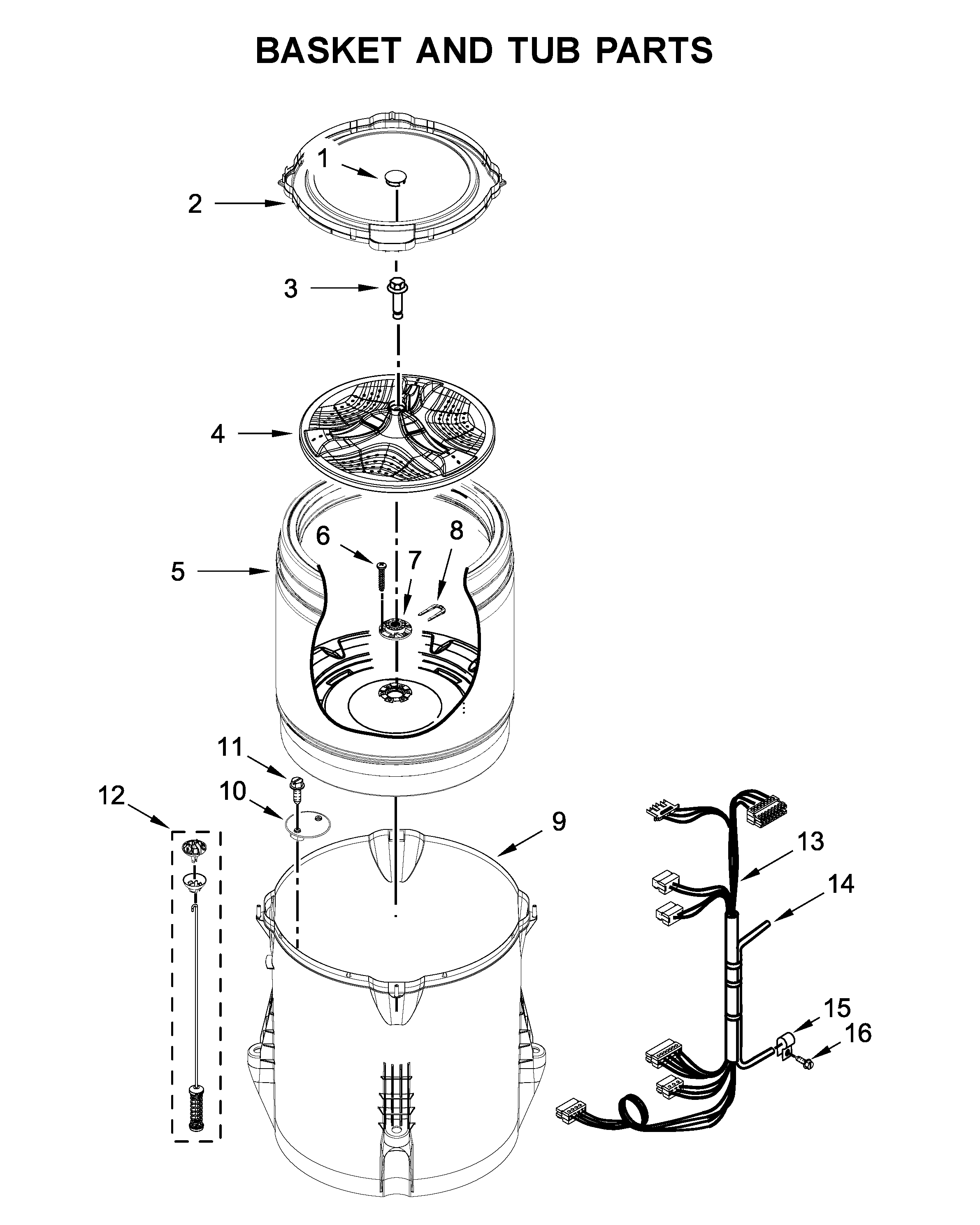 Basket and tub parts