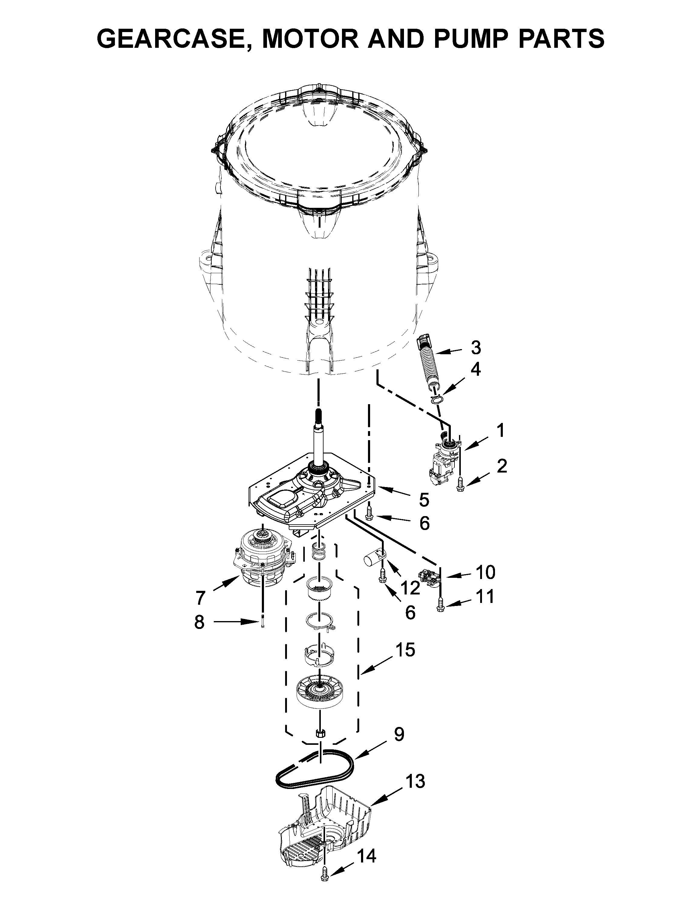 GEARCASE, MOTOR AND PUMP PARTS