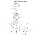 Maytag 4KMVWC420JW0 basket and tub parts diagram