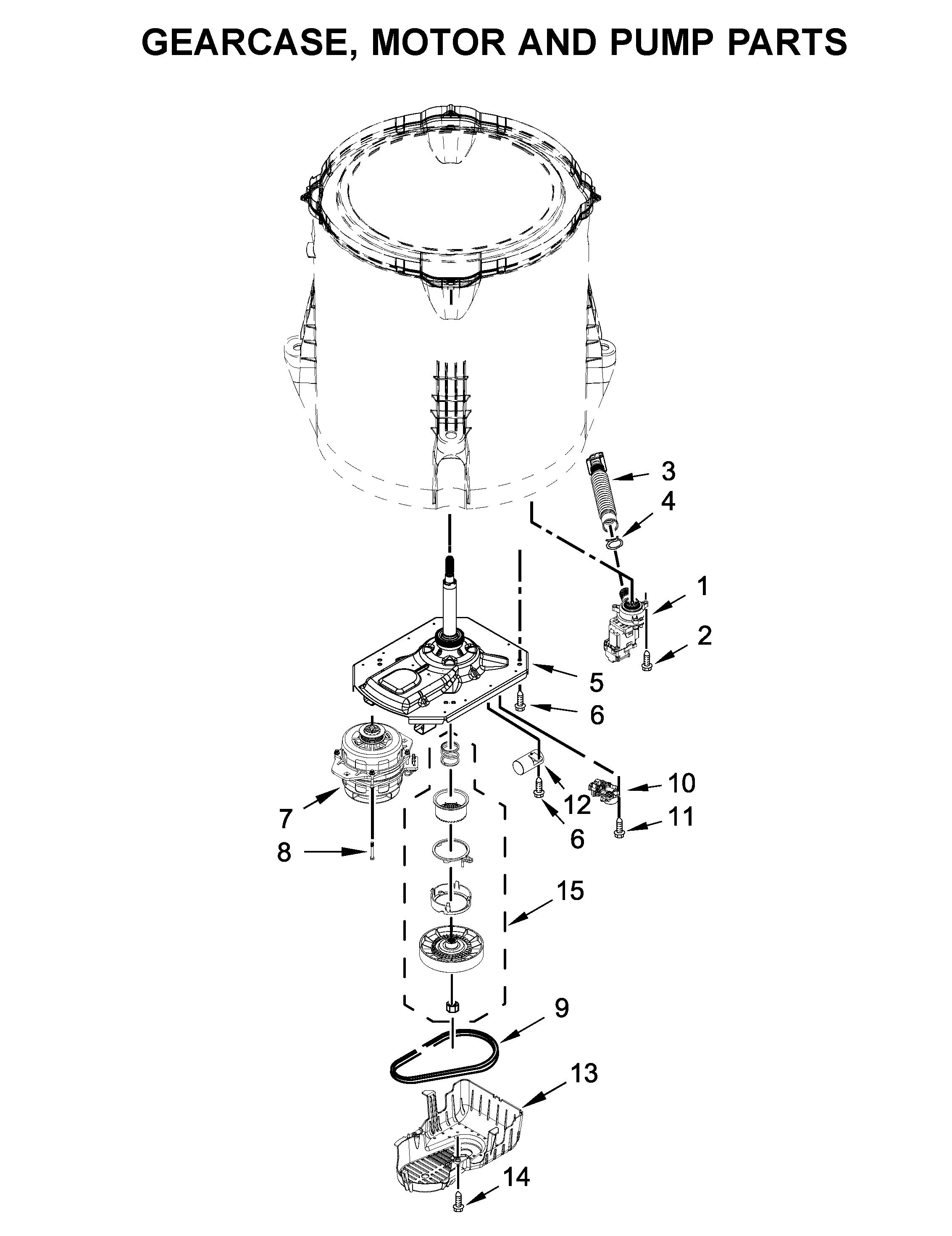 GEARCASE, MOTOR AND PUMP PARTS